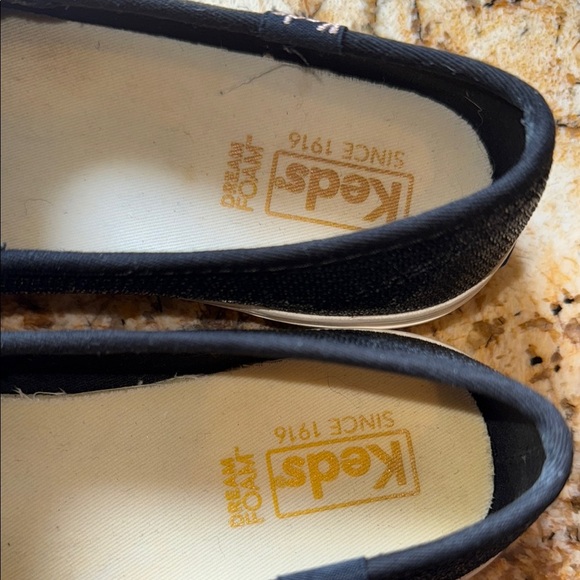 Keds Black Slip-On Sneakers Sequins Sparkly Glittery Canvas Comfy - Picture 4 of 7